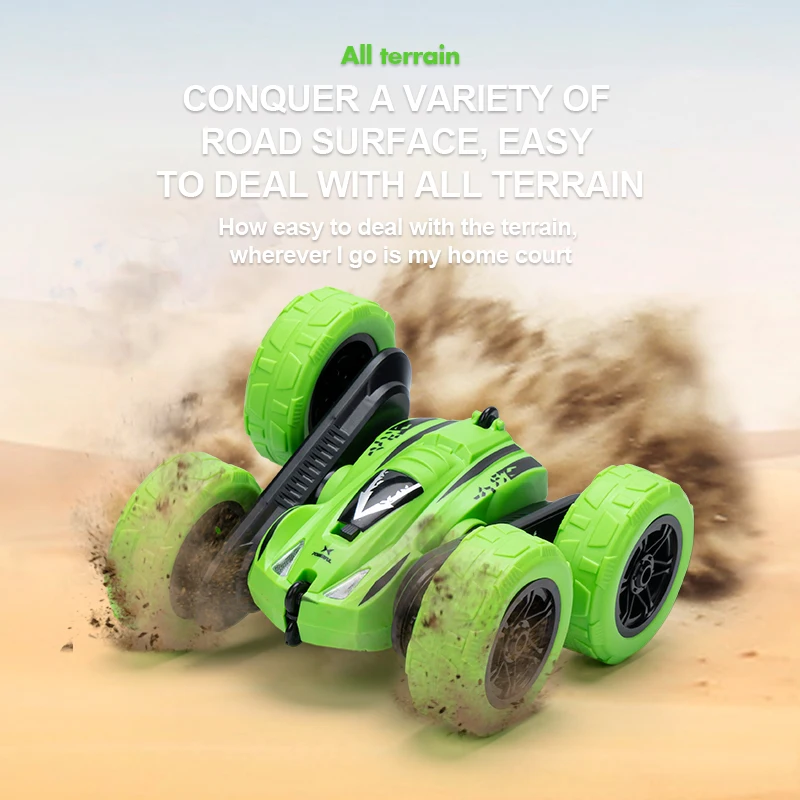 4WD 2.4G Juguetes Carros Double Dide Rotating 360 Degree Flips Kids Toys Car, Stunt Car Remote Control, RC Stunt Car
