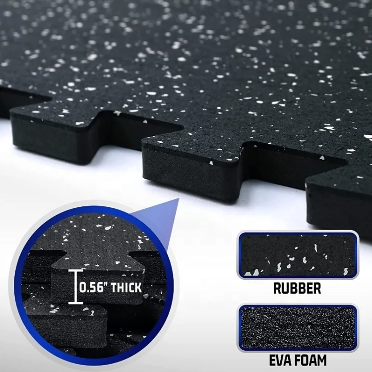 UNIQ gym equipment 25mm 45mm anti-slip roll interlocking gym rubber floor mat