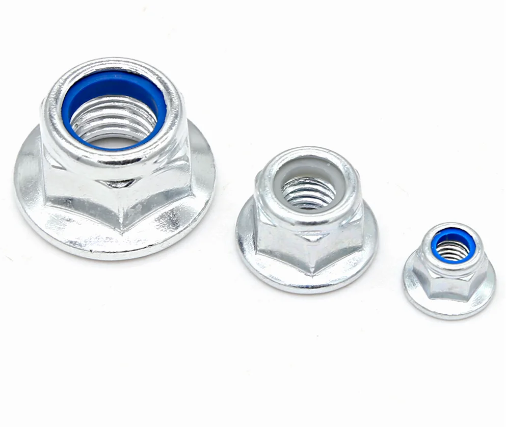 M6 M8 M10 Hex Flange Nylon Insert Lock Nut Stainless Steel DIN6923 Hexagon Flange Self-locking Nylock Locknut