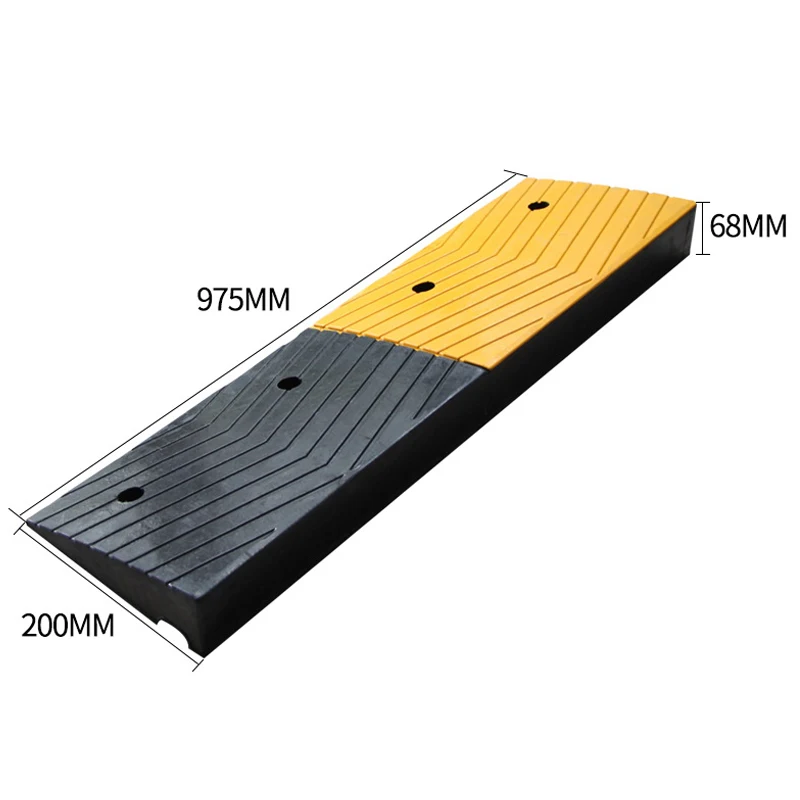 Portable 1000mm Length 70mm Height Street Vehicle Rubber Road Kerb Ramp for Driveway Car Safety Application