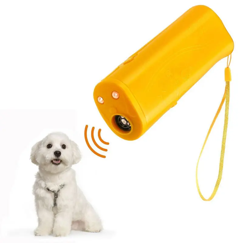 HUZAI drop shipping 3 in 1 Handheld Dog Deterrent LED Ultrasonic Rechargeable Portable Dog Repellent to Stop Bark Pet Repeller