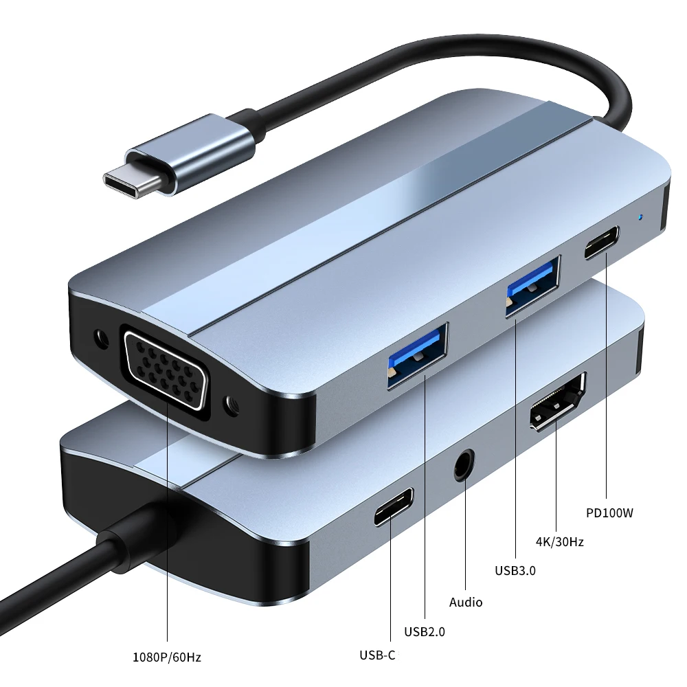 Usb-концентратор для ноутбука usb 3 0 2 HDTV PD-зарядка аудио VGA TF SD