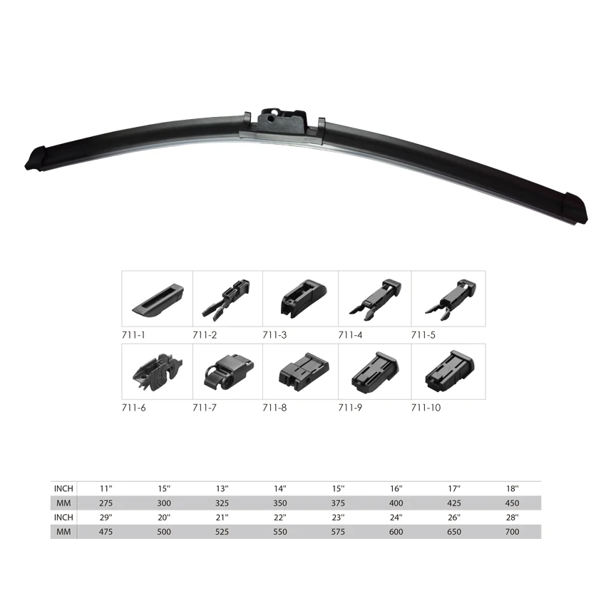 
Multi adapter boneless windshield wiper blades  (1600203351968)