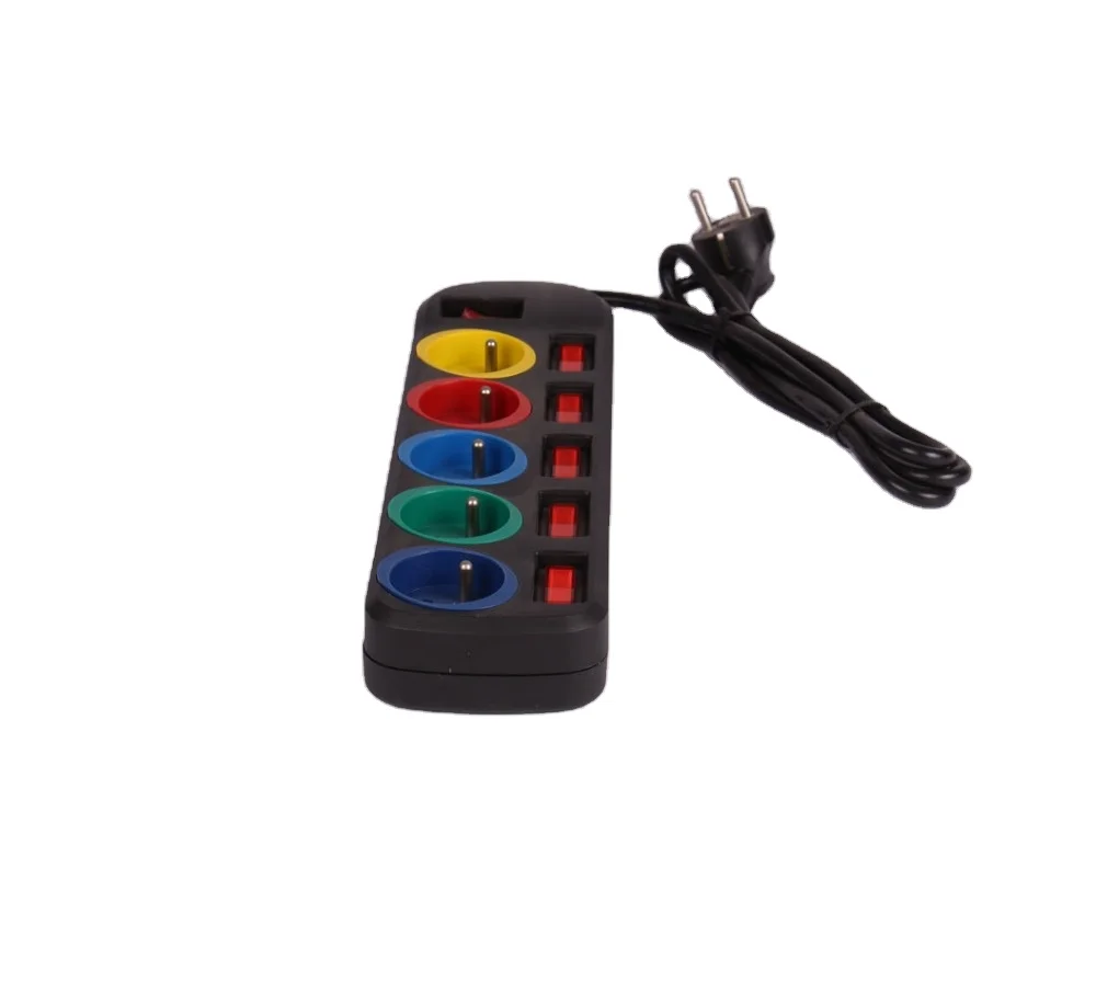 Удлинитель питания 5way для дома с электрическим переключателем световой удлинитель французского цвета.