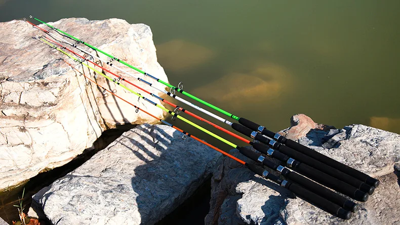 Glass fiber rotary two section fishing rod
