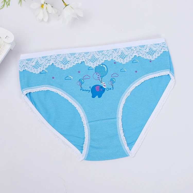 UOKIN kids lace cotton briefs underwear wholesale children panties for girls kids 4-10 ages skin friendly