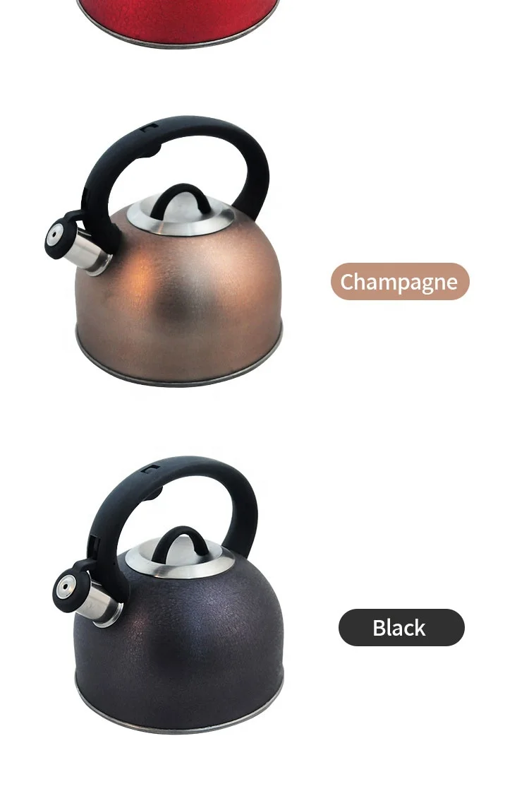 Water Kettle for Kitchen Stove Top Useful Housewares Whistling Stainless Steel Kettle Red/Champagne/Black color to choose
