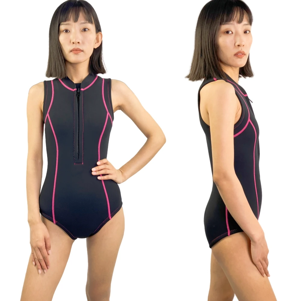 SNSD 2MM Neoprene Women Sex Wetsuit Sleeveless Front Open Diving Wet Suit  Freediving Surfing Bikini Wetsuit