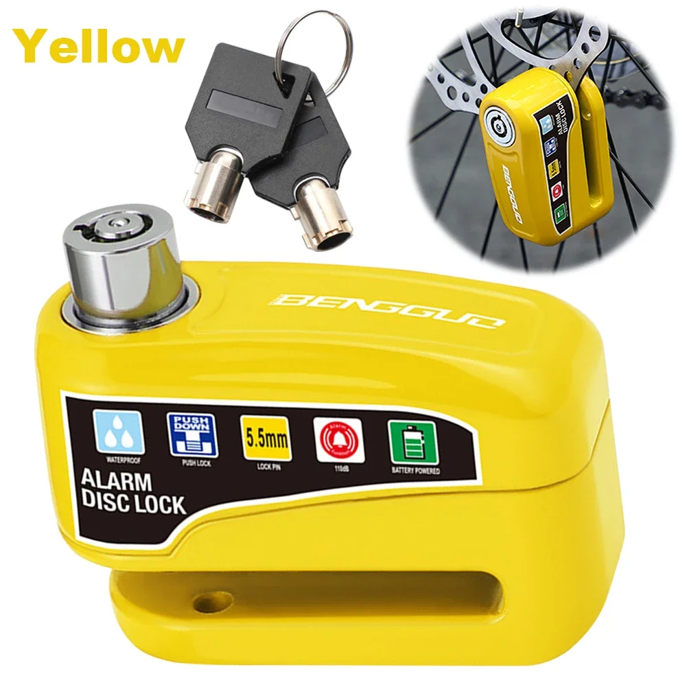Anti-theft Portable Mountain Bike Keyless Security Alarm Bicycle Lock Electric Scooter Lock Disc Brake Bicycle Lock