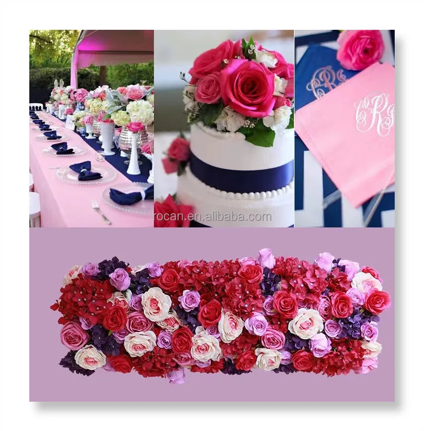 Wedding Decoration Table Centerpiece Silk Artificial Flower Row Runner Stair Aisle Floral Garland red flower runner centerpieces