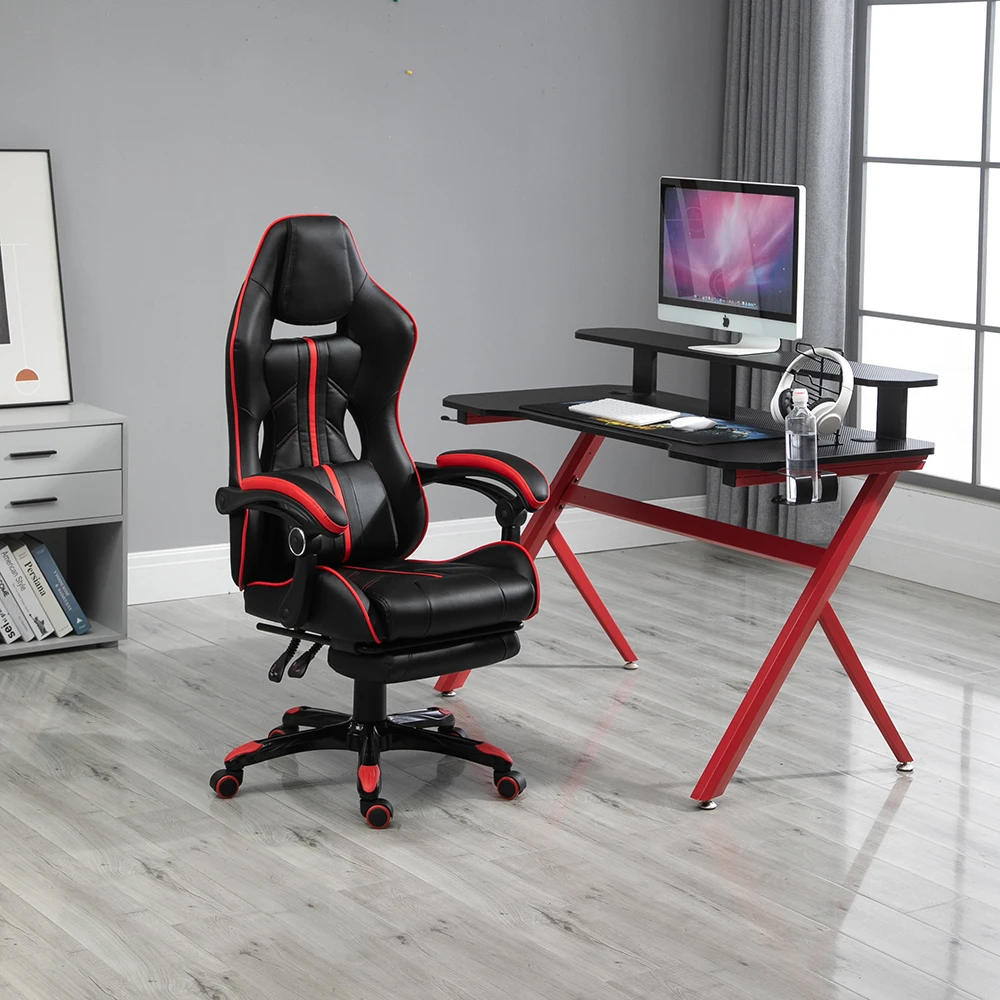 CHARMOUNT Best Selling Gaming Table PC Laptop Computer Gaming Desk with LED Lights