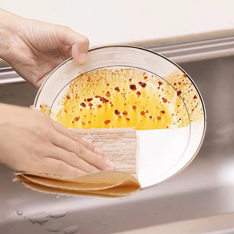 Disposable non woven cleaning wipes kitchen paper towel roll lazy rag dry and wet dual use cleaning cloth