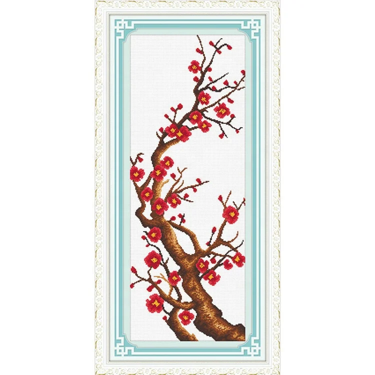 
Newest Plant Cross-stitch Painting Craft Beginner Kits Home Decoration Fabric Embroidery Kits 