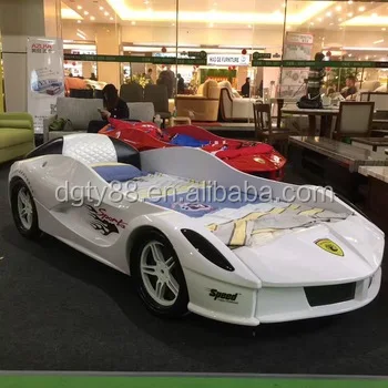 Детская красная Гоночная машина двойная кровать детская спальня мебель Гоночная машина кровать с подсветкой Новинка