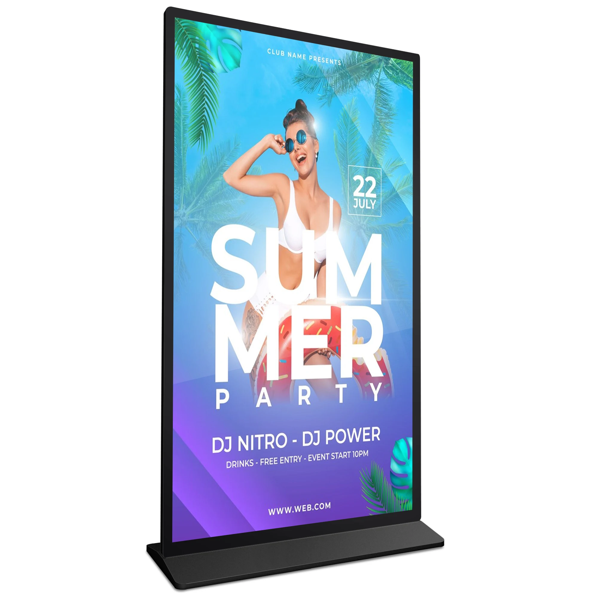 Floor Standing Video Ad Player 85 Inches 4K UHD Screen Network Android WiFi Advertising Kiosk with 5G WiFi