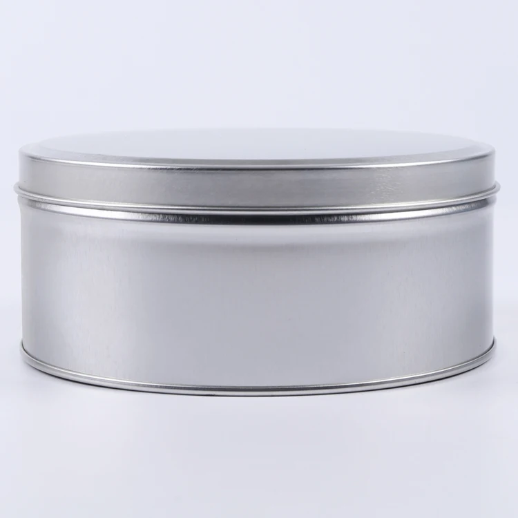 Candle Tin box for candle packing metal candle tins Silver Color Round Tin Box