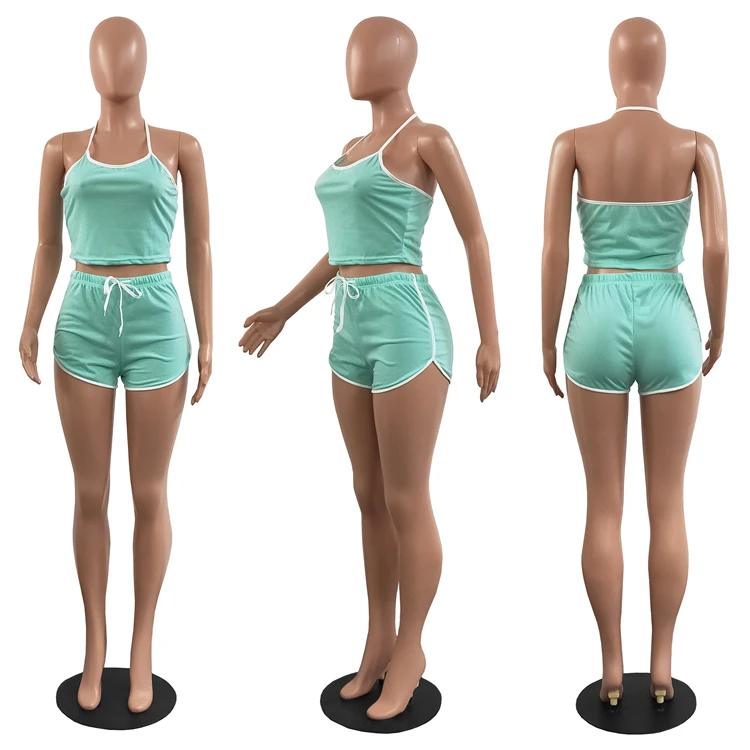 
3XL Plus Size Sexy Ladies 2pc Fitness Tracksuit Skinny Summer Women Two Piece Shorts Set 