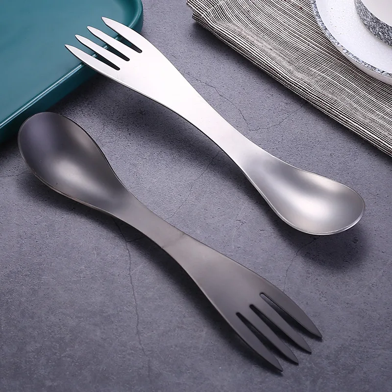 Multi-function Stainless Steel Cutlery 5 in 1 Outdoor Cooking Camping Hiking Portable Spoon Fork knife beer can opener