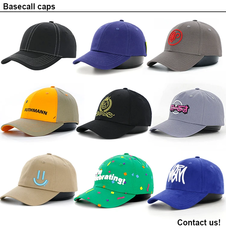 Black 100% cotton 6 panel unisex custom embroidered fitted baseball caps and base ball hats