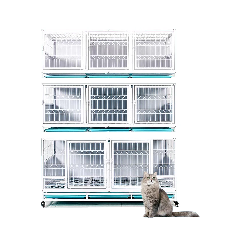 
New style 3-layers breeding square-tube steel wire dog cage cat cage animal cage 