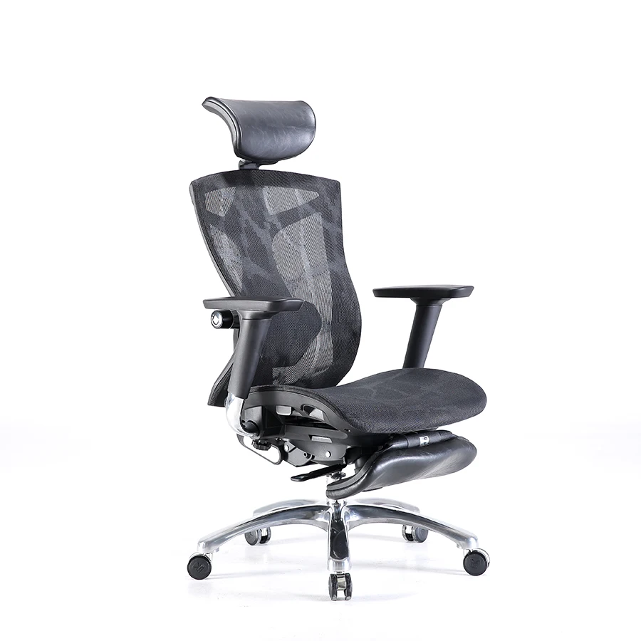 Sihoo v1 high quality butterfly high back ergonomic adjustable desk office sit stand chair with footrest