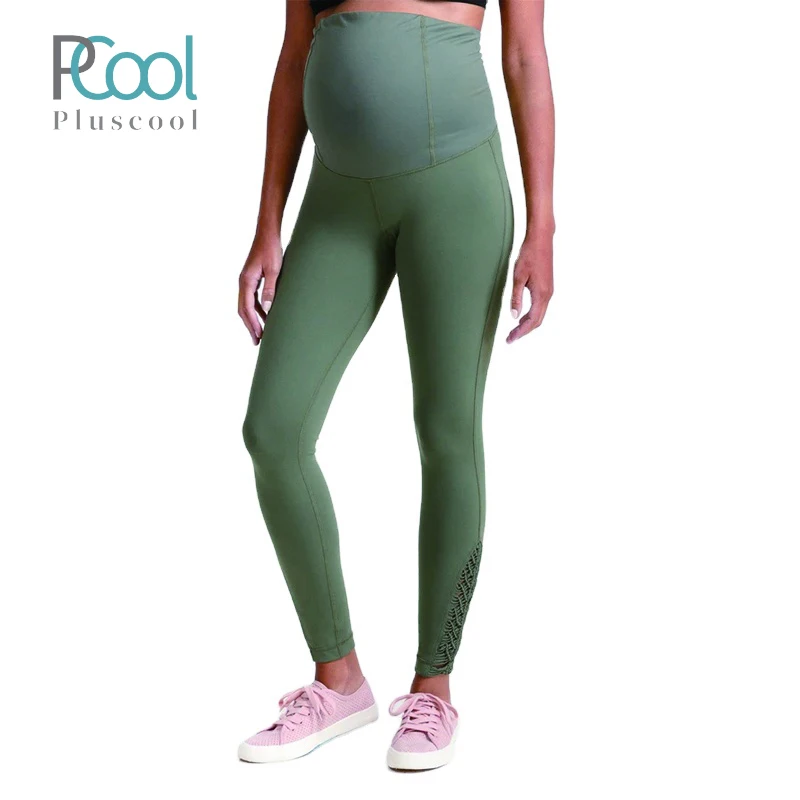 
Seamless Full Ankle Over breathable maternity leggings pants 