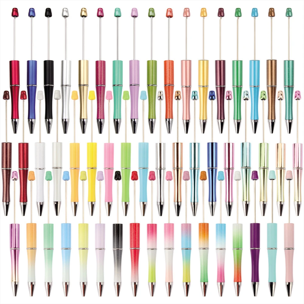 Personalized Ballpoint DIY Pens Add Top Glitter Beads With Plastic Ballpoint 67 Colors For Bead Pens Manufacturer