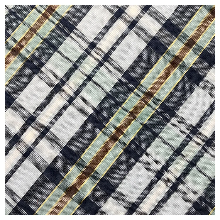 Natural organic yarn dyed tartan tissu 100 cotton woven fabric textil madras fabric for shirt