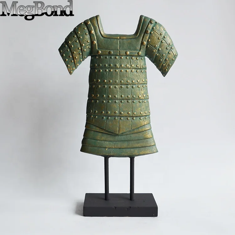 Metal Chinese armour table ornament for home decoration, Cast metal old Chinese cloth for Terra-Cotta Warriors