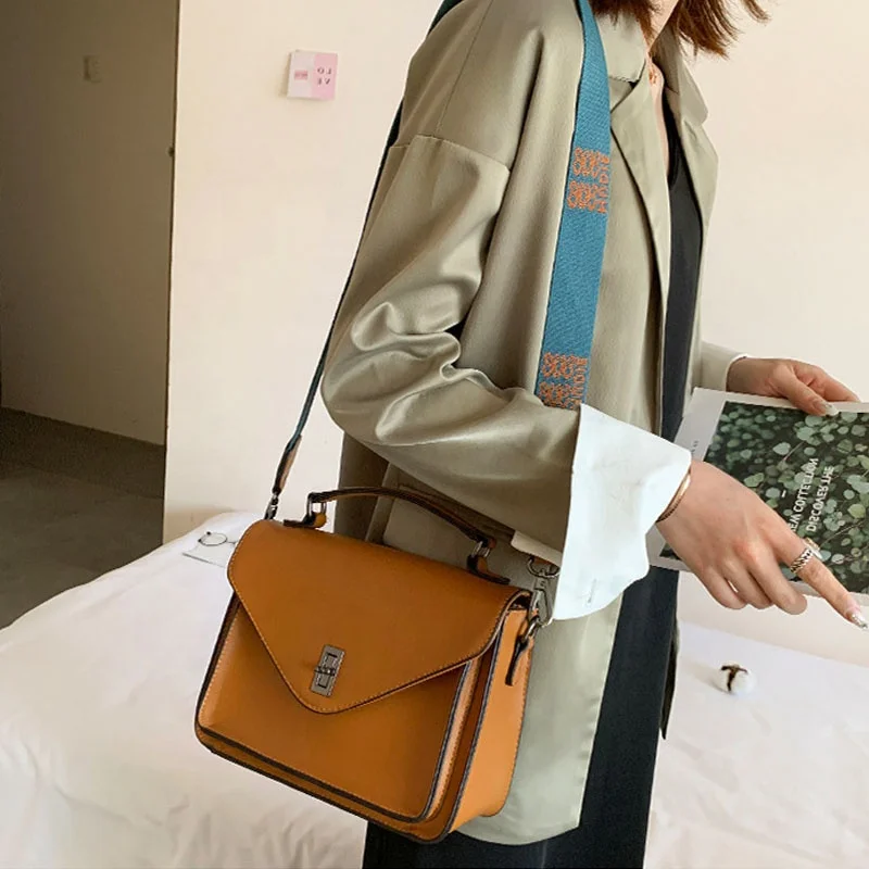 wholesale ladies leather PU square handbag purse shoulder handle tote bag for women