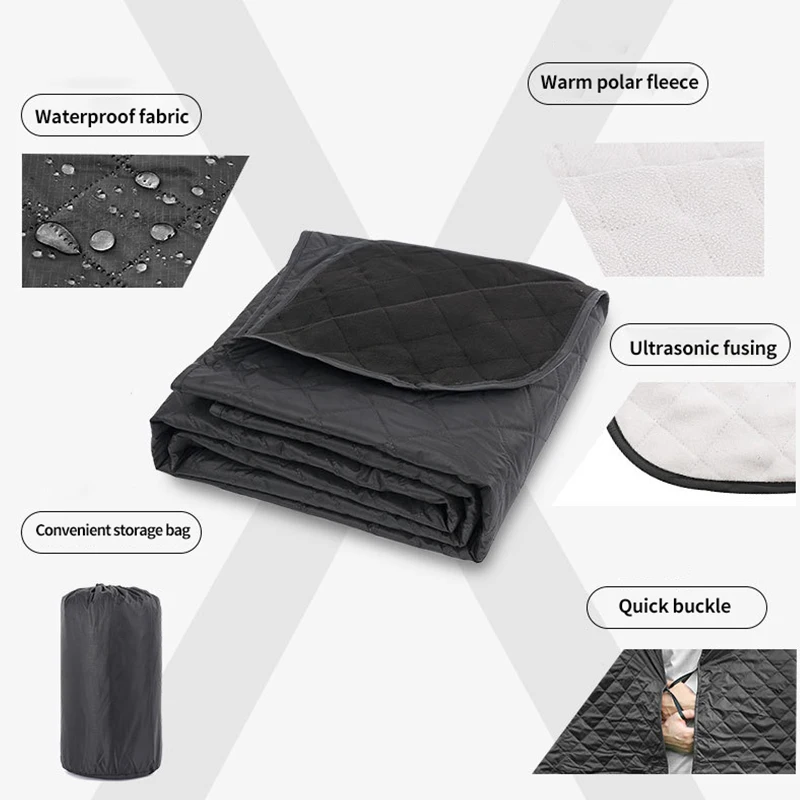 Multi-function Flannel Waterproof Camping Mat Suitable for Picnics, Office Naps Blanket Essential Camping Gear