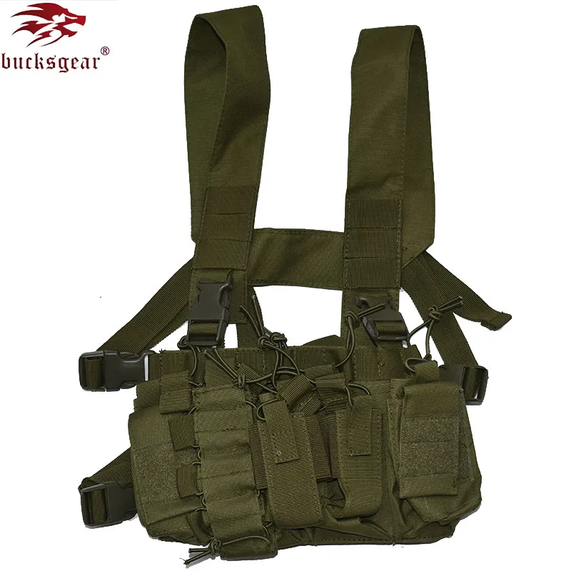 Wolfcommander Factory wholesale war game paintball chest rig with 5.56 magazine pouches light-weight D3 tactical chest rig vest
