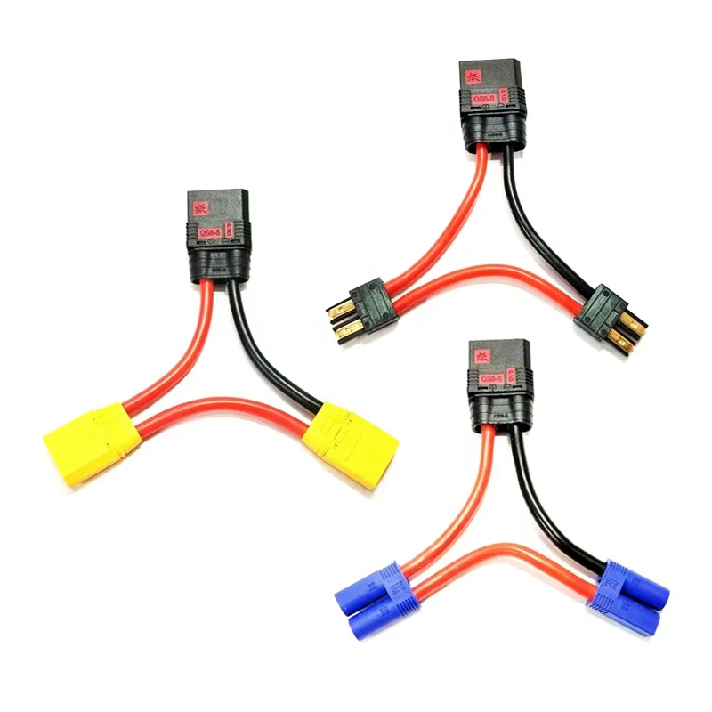 QS8-S Series Cable Female QS8 Connector to Deans TRX XT60 XT90 EC5 Male Plug Anti Spark Series Harness For RC UAV Drone