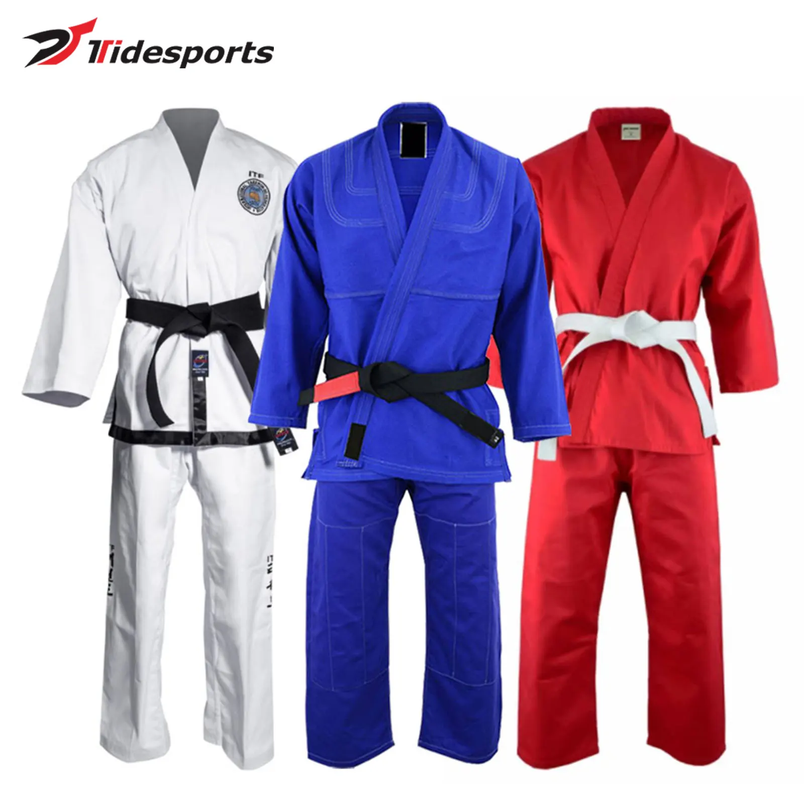 Wholesale Factory Custom Logo Martial Arts Judo BJJ Gi Kimono Jiu Jitsu Karate Suit WTF Taekwondo ITF Uniform Martial Arts Wear
