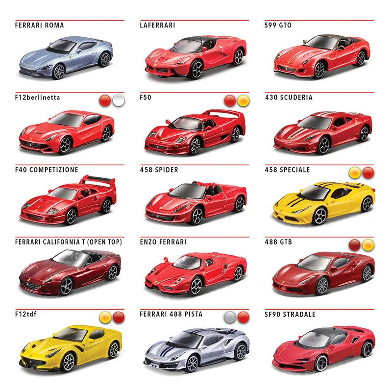 Hot Selling Bburago 1:64 Super Racing Car Collection Ferrar i 458 488 F12 Alloy Car Metal Model Diecast Toy Vehicle