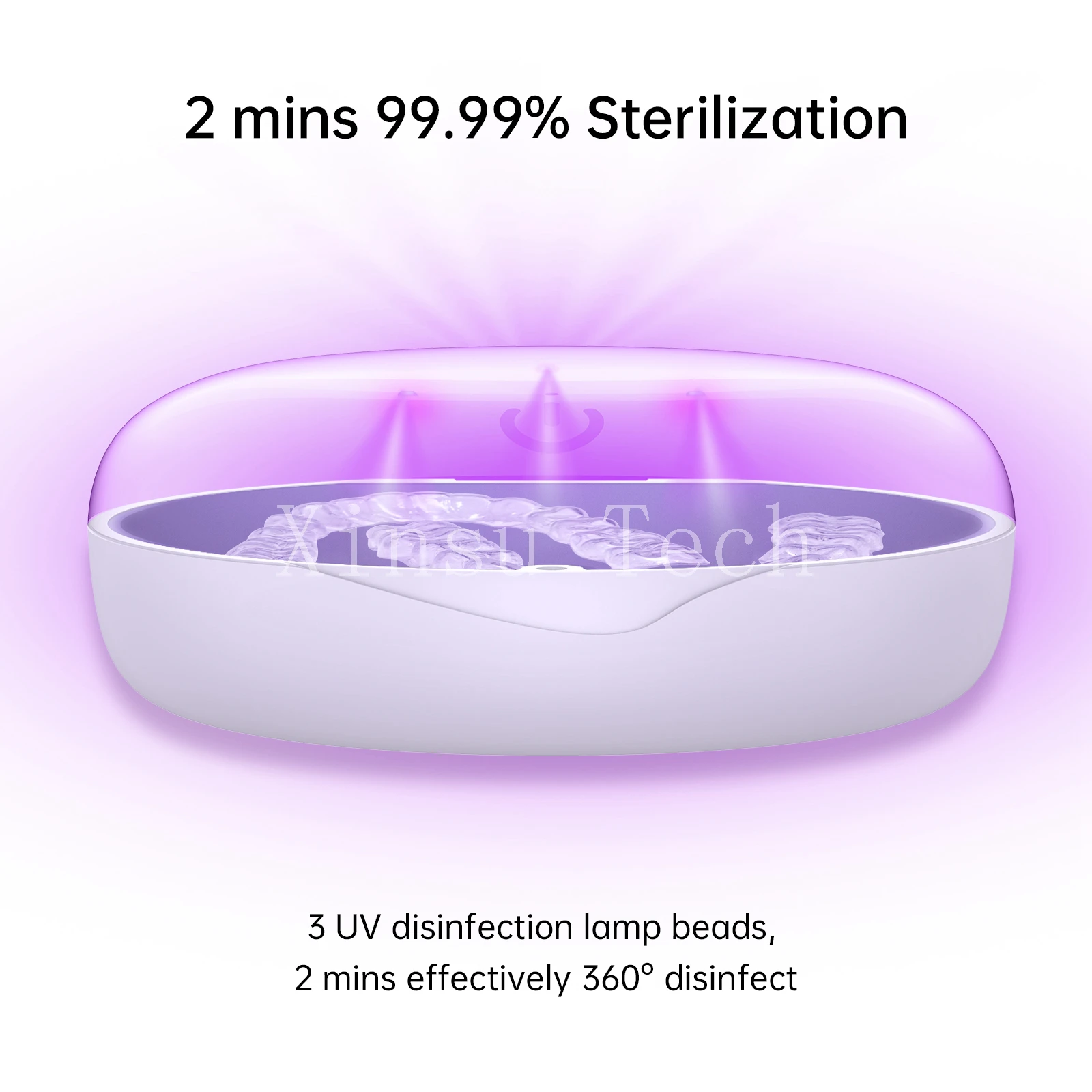 Orthodontic Retainer Case,UVC Brace Sterilizer Box, Invisible Brace Slim Battery Powered for Invisalign Aligner Retainer Holder
