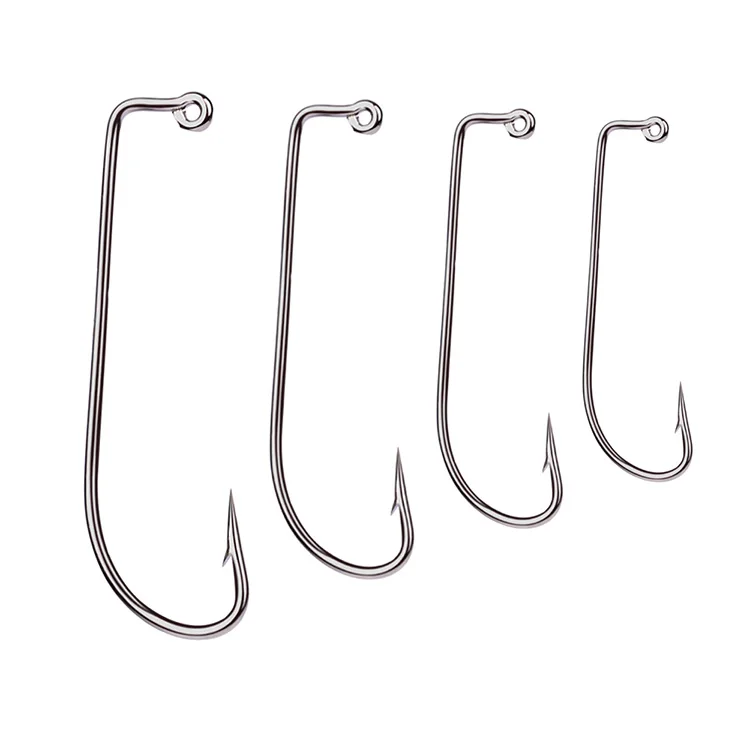 6size 100pcs/lot Aberdeen Jig Fishing Hooks High Carbon Steel Fishing Hook Barbed 90 Degree For Crankhook Worm Lure Hook