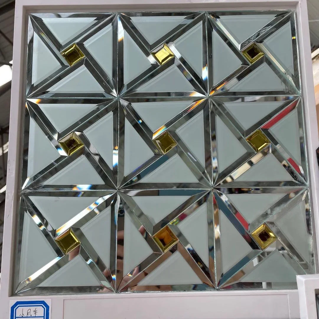 Crystal  Mosaic Glass Tile Edging Mirror TV wall decoration glass Mosaic Tile