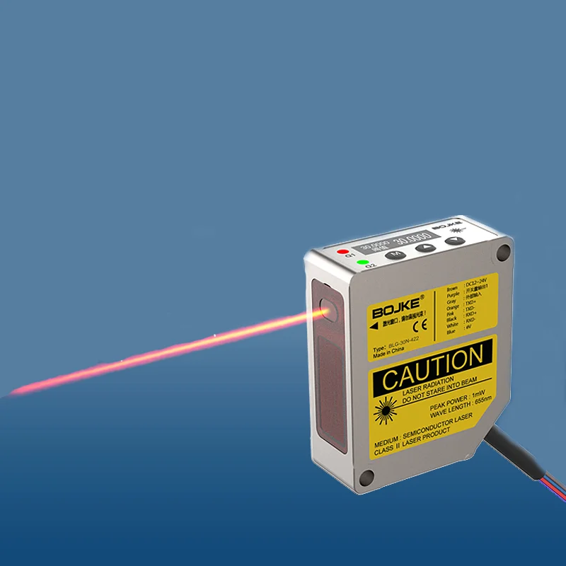 The high precision laser displacement ranging sensor measures the thickness and height of the sensor