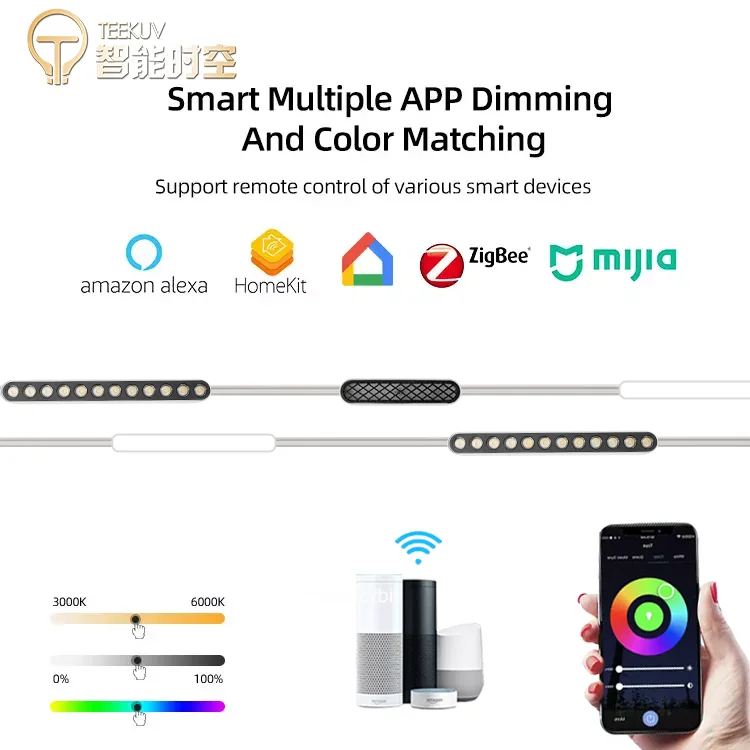 Smart Tuya Ultra Thin Commercial Linear Surface Mounted 48v Magnetic Rail Fixture Led Track Light