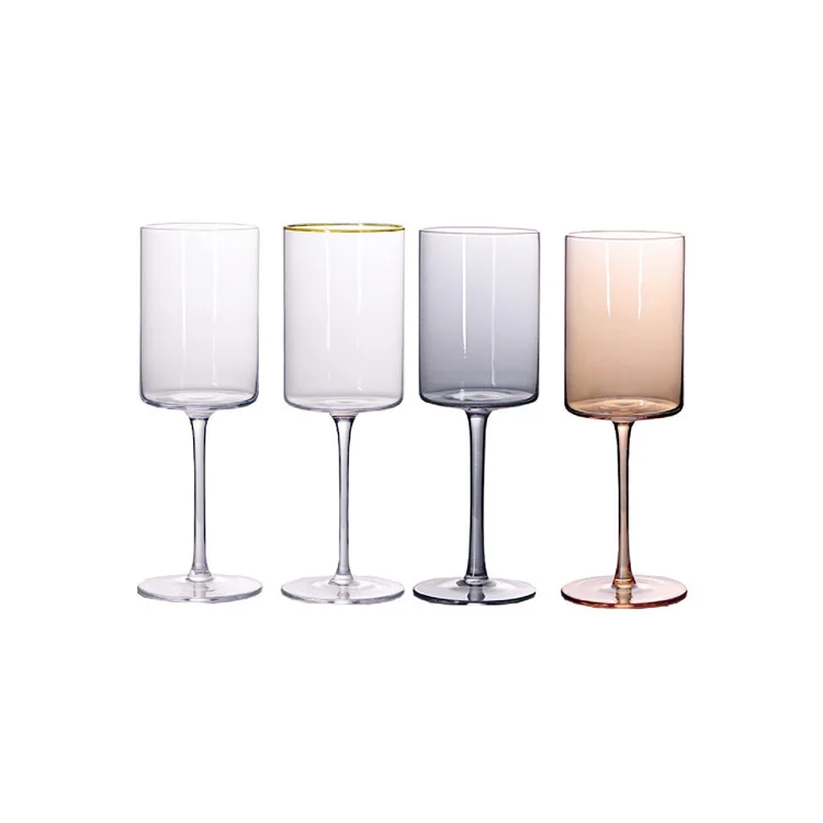 Factory Wholesale  Vintage Set German Roemer Wine Glass 450ML Hand-made Blown  Straight Crystal  Red Wine Glass