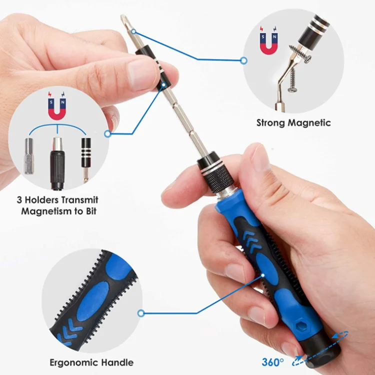 142 In 1 Piece Electronics Precision Screwdriver Set with 120 Bits Magnetic Repair Tool Kit for iPhone