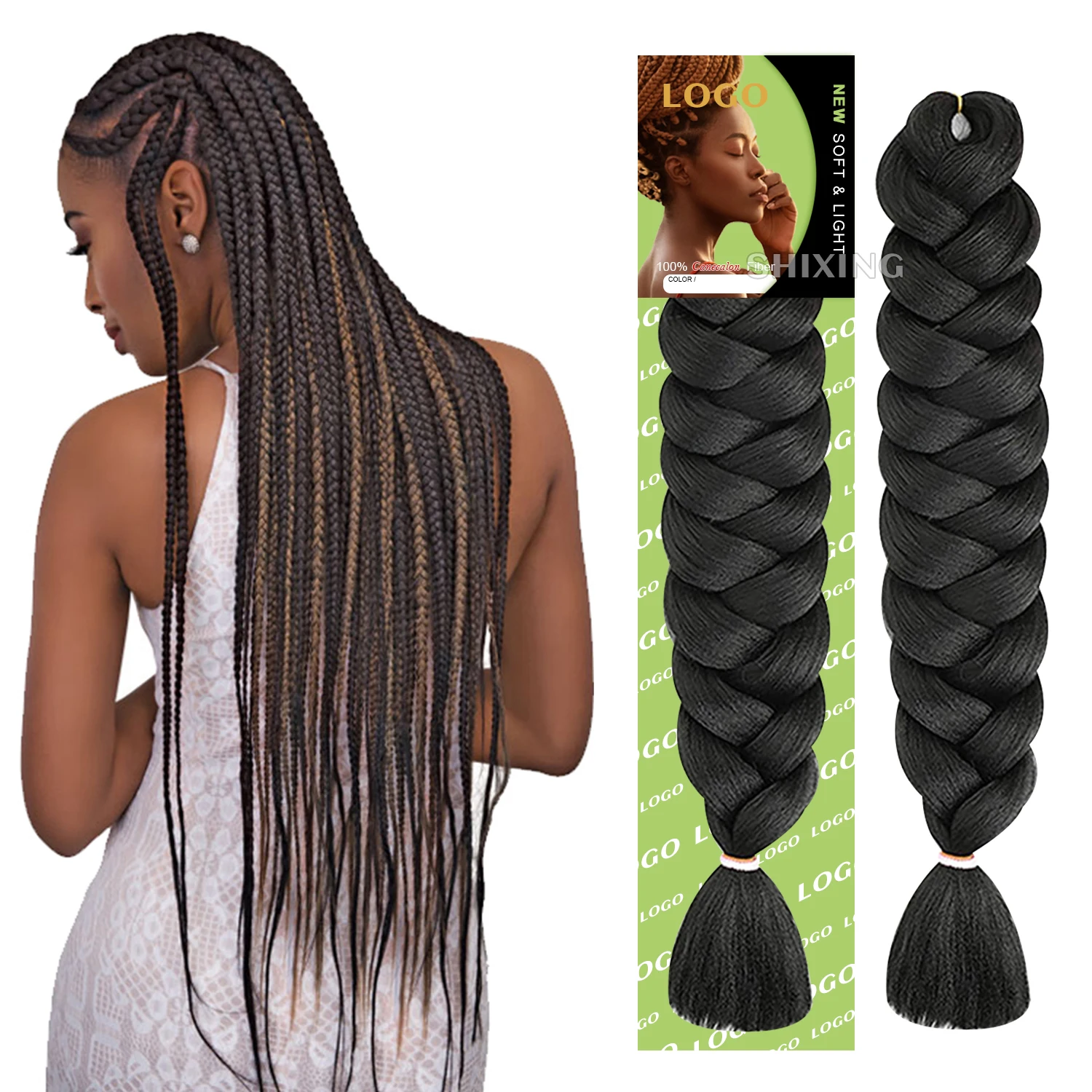 Hot sell 24inch 82 inch Jumbo Crochet Braids Hair Extension Ombre Synthetic Extra Long Braiding Hair