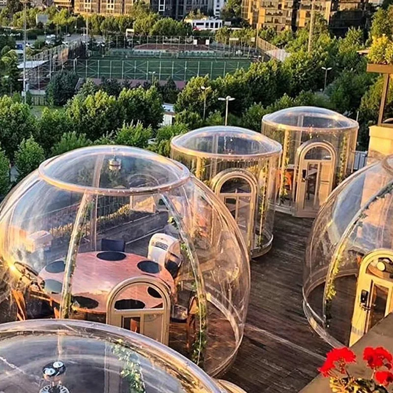 High Quality Outdoor Prefabricated Modular Clear Dome House with Sliding Door