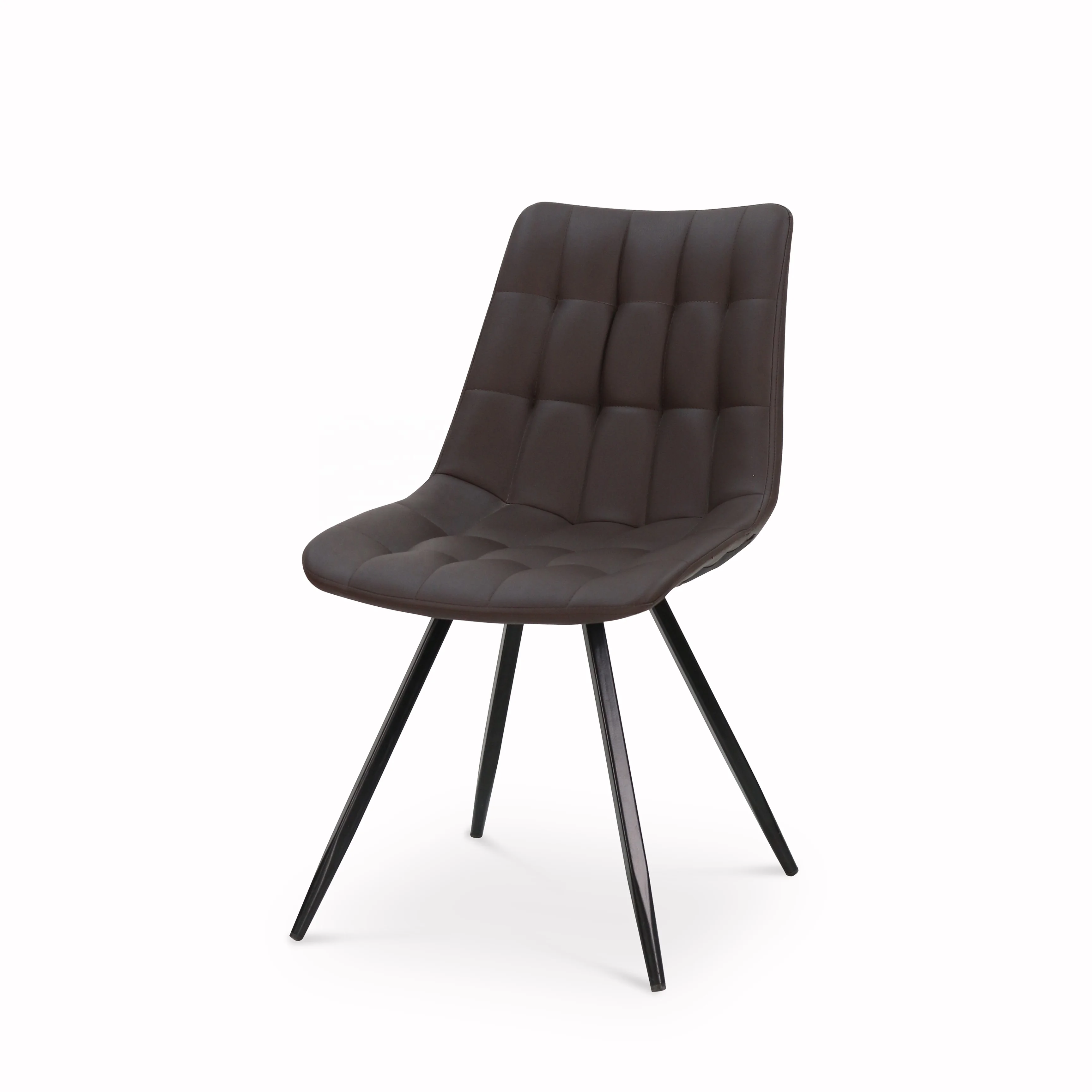 Dining Chairs Set of 4 Kitchen Dining Room Chairs Mid Century Upholstered Side Chair with PU Cushion Seat Back metal leg