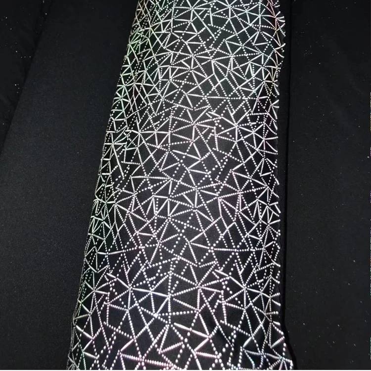 custom printing high quality spandex elastic sun light camouflage rainbow reflective material iridescent fabric for sport wear