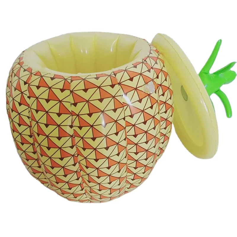 Factory customized inflatable toy pineapple ice bucket lid circular ice bucket inflatable product practical green fruit