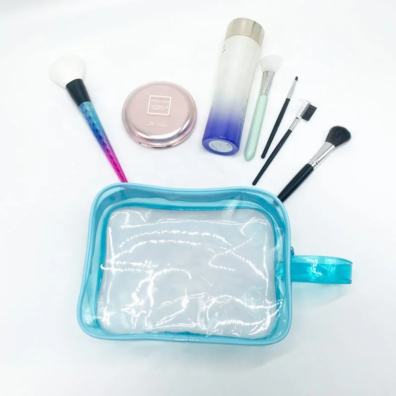 Wholesale Women Waterproof Washing And Storage Pink PVC Clutch Cosmetic Travel Makeup Zipper Bag