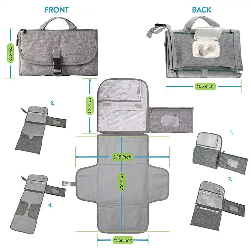 Baby changing pad Diaper bag Portable multi-functional Mommy changing table outdoor waterproof maternal and infant products