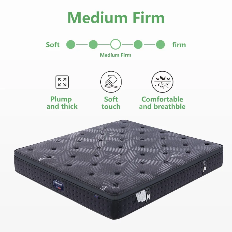 New Designs Custom Bed Single King Hotel Euro Top Pocket Spring Mattress Pads